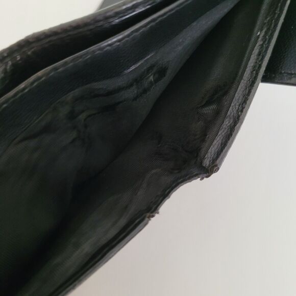 GUCCI Turnlock Leather Card Bill Wallet Medium Monogram Tifold Black Unisex - Picture 7 of 14